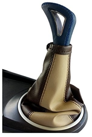 GKC206BB - Schaltmanschette Leder Braun, Beige