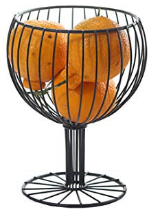 MAYITBE Weinglas-Dekor, Obstkorb, rund, Drahtkorb, Snacks, Süßigkeiten, Obstbehälter, Kork, Weinglas, Restaurant, Dekor (Schwarz A)