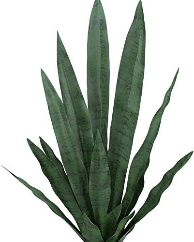 summer flower 58.4 cm Schlangenpflanze, künstliche Blätter, 21 Stück künstliche Sansevieria-Pflanzenblätter, hohe künstliche Schlangenpflanzen für den Außenbereich, Garten, Tischbodendekoration