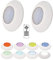 Foco Piscina Led 25W RGB 12 Colores Pack 2 + Mando - Instalación en Superficie de Piscina 2250 lumens Alta luminosidad - Slim Plus Nuevo DISEÑO Multicolor con tecnologia RGB - 12V Ø205 x 90mm