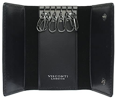 VISCONTI Enzo Collection Dino Leather Key case/Wallet ENZ76 Black Shadow
