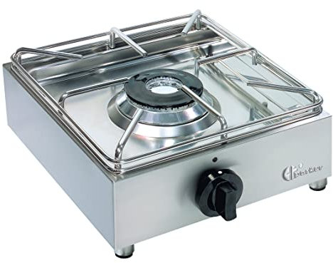 Parker Cucina Fornello professionale industriale 1 fuoco in acciaio inox 18/10 - funzionante a gas universale (Propano/Butano/GPL/Metano) - con valvola di sicurezza - Made in Italy - BIG5001L1