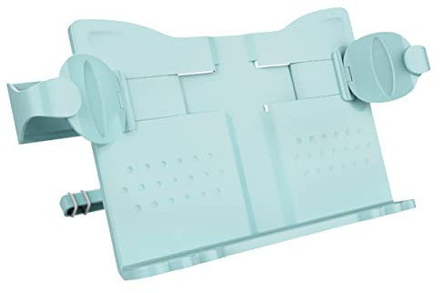 PORRASSO Leseständer Buchstützen Buchhalter Kinder Kochbuchhalter Küche für Zuhause Küche Rezept Musiknoten Schwarz A Blau