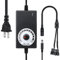 Delinx 12V Power Supply, PC Fan Speed Controller, 100-240vAC to 3-12vDC 24W Adjustable Adapter With Splitter Cable, DC Female to 2 x 3/4 Pin, Multi-Functional