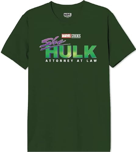 Marvel Meshehuts001 Camiseta, Verde Botella, L para Hombre