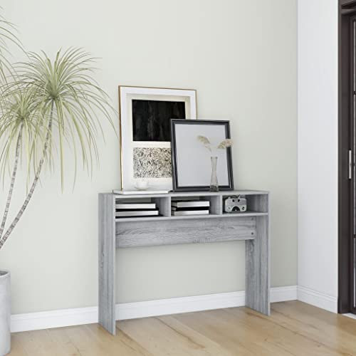 WIFESE Table Console Sonoma Gris 105x30x80 cm Bois d'ingénierie Console Meuble Table Pliante Console pour EntréE Table à Manger Console Bois Table Pliante Interieur