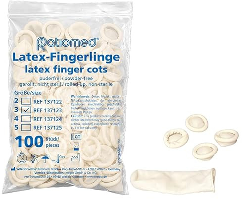 ratiomed 100 Latex-Fingerlinge versch. Grössen (Gr. 3 M 137123)