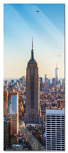 Pixxprint Glasbild Panorama, Wandbild aus Echtglas, Empire State Building in New York, 100x40 cm, inkl. Aufhängung und Abstandshalter