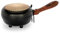 NKlaus Casserole à encens Mandala métal Noir avec poignée Bois 24x12x7cm Encensoir 14650