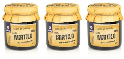 Confettura di Mirtilli – Confezione da 3 Vasetti da 280 g – Gusto Dolce e Tradizionale – Ideale per Dessert e Colazioni – Senza Coloranti né Conservanti – Prodotto Gourmet di Origine Portoghese