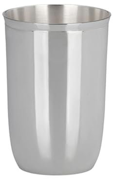 H.Bauer jun. Trinkbecher versilbert 10 cm - edler Becher aus Metall, glatt poliert & anlaufgeschützt, stilvoller Metallbecher für Wasser, Wein, Aperitifs, Hausbar, Festtafel & Geschenkidee