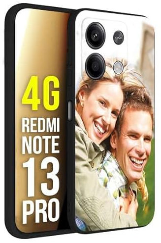 CUSTOMIZZA - Custodia cover nera morbida in tpu compatibile per Xiaomi Redmi Note 13 PRO 4G personalizzata con foto immagine scritta a piacere
