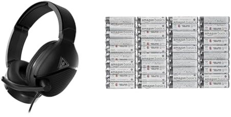 Turtle Beach Recon 200 Gen 2 Amplified Gaming Headset - PS4, PS5, Xbox Series X|S One, Nintendo Switch & PC & Amazon Basics AAA Alkaline Batteries, Industrial Triple A, 5-Year Shelf Life, 40-Pack
