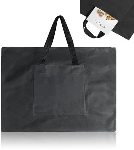 TANCUDER A2 Art Portfolio Case Artist Portfolio Carrying Case with Handle, A2 Painting Drawing Board Storage Bag Waterproof Art Carry Tote Bag for Artwork Poster Sketch Drawing Canvas - Black