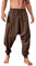 Runcati Hosen Herren Einfarbig Loose Fit Sommerhose Wikinger Pirat Mittelalter Leicht Elastische Taille Baggy Freizeithose Mit Kordelzug Und Taschen Hippie Hose Braun XXL