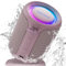 Deeyaple Altoparlante Bluetooth piccolo portatile Music Box 5.3 IPX7 impermeabile senza fili stereo accoppiamento vivavoce luce RGB per esterni campeggio giardino festa viaggio (Rosa rosa)