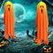 Starnearby Halloween Deko Outdoor, LED Hängende Geister, Lichterketten Halloween Geist Hängende Dekoration für Party, Terrasse, Rasen, Garten, Vorgarten Deko (2Pcs Orange A 90CM)