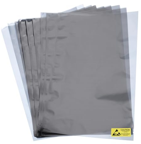 QUARKZMAN 20 stycken antistatiska påsar ESD paraplypåsar platt öppen ovansida antistatisk påse för elektroniska enheter 210 x 330 mm (8,7 x 13 tum)