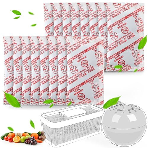Dunkive 16 Pack Produce Saver Refill Kit Compatible with OXO Greensaver Produce Keeper and Crisper Inserts, Carbon Filter Refills Ethylene Gas Absorber for Fridge Keep Fruits Vegetable Fresh