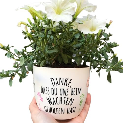 Blumentopf Danke, dass du mir/uns beim Wachsen geholfen hast - Abschiedsgeschenk Lehrer oder Erzieher - Danke sagen