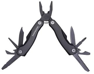 munkees® Multitool Werkzeug [9 in 1] - Vielseitiges Multifunktionsmesser & Multiwerkzeug - Robustes Taschenmesser Multitool für Alltag & Outdoor (Anthrazit)