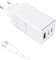 Chargeur USB-C GaN 65W, 3 Ports PD Rapide - Chargeur Compact USB-C pour MacBook Pro/Air, iPhone 16/15/14, iPad Pro/Air, Galaxy, Steam Deck, Dell XPS 13 et Autres tablettes (White, with Cable)