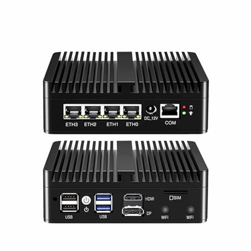 PcZinophyte Firewall-Router der 12. Generation, 4X i226-V 2,5G LAN, N6000 DDR8 NVMe, lüfterloser Mini-PC, Barebone-Computer, unterstützt Proxmox