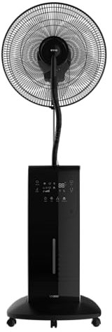 EVVO Ventilador Nebulizador 90 W, Mando a distancia, Silencioso, 5 Aspas 40cm Diametro, Depósito de Agua 3.1L, Temporizador, Ionizador, Función Antimosquitos, (VN900)