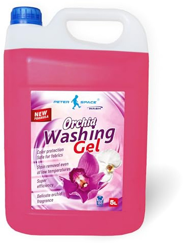 FLÜSSIGWASCHGEL COLOR ORCHID 5L 150 WÄSCHEN SEHR EFFIZIENT, 150 Waschladungen – Gel für alle Textilien, entfernt Flecken, 5L Peter Space