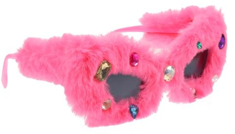 Yardenfun Plüsch Sonnenbrille für Partys Lustige Dekorative Brille Langlebigem Plüsch Harz für Hochzeiten Geburtstagsfeiern Abschlussfeiern