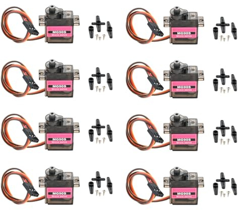 Mtsooning 8 Stück Mikro Servo Motor, 9G Micro Servo 180 Grad Mini Motor, Mini Servo 9G Servo Kit kompatibel mit Roboter, RC Flugzeuge, RC Boote, Helikopter
