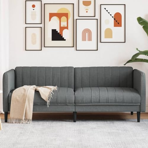 HUAKEHOM Sofa 3-Sitzer Dunkelgrau Stoff
