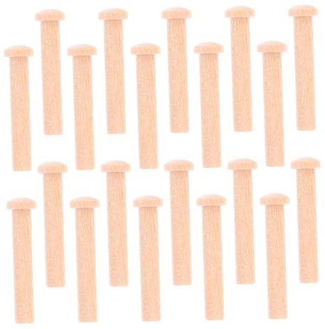 Alipis 20 Miniatur Holznagelstifte T-form mit Rundem Kopf Beige 20 Stück-pack für Bastelarbeiten und Holzbearbeitung Nägel Holz