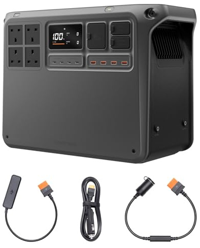 DJI Power 2000 Portable Power Station, 2048Wh LFP Battery, Compact Size, 3000W Stable Output, 0-80% Recharge in 45 Mins, Car Charging, Camping & RVs, Road Trip, Off-Grid