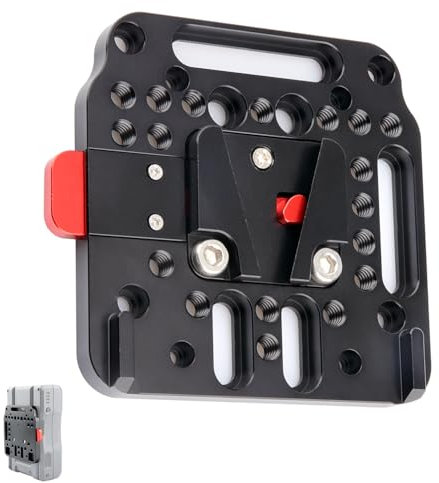 V Mount Battery Plate,NICEYRIG V Lock Mounting Plate Quick Release Plate for Ursa Mini Sony FS7 FS5 DJI Ronin M/MX,25mm rod clamp