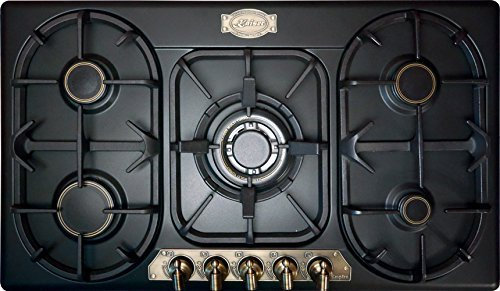 Kaiser Plaque de Cuisson à Gaz 90 cm Autonome / Cuisinière 5 Brûleurs de Qualité Supérieure / Brûleur WOK 3,8 kW Avec Adaptateur en Fonte