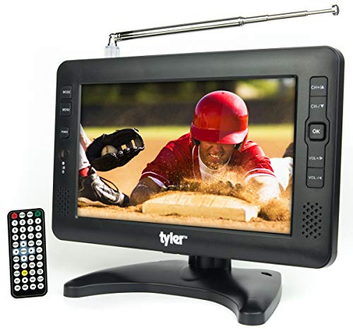 Tyler 9 Portable TV LCD Monitor Rechargeable Battery Powered Wireless Capability HD-TV, USB, SD Card, AC/DC, Remote Control Built In Stand Small For Car Kids Travel