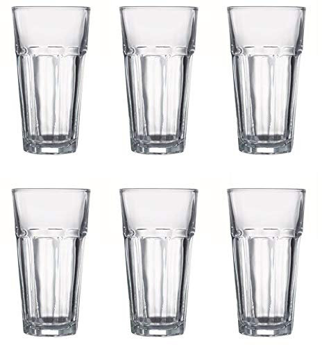 TAMLED Longdrinkglas 0,36 l im Set zu 6 Stück Caipirinha Cocktail Wasser Groß Trinkglas spülmaschinenfest stapelbar