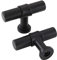 LONTAN 10 Black Cupboard Knobs T-Shaped Black Kitchen Knobs Dresser Drawer Pulls Vintage Wardrobe Bedroom Cabinet Door