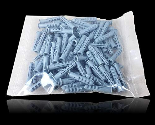 Lot de 100 chevilles universelles avec col,Chevilles universelles avec frette,Øxlongueur = 5x25 mm,Kit de chevilles pour bricoleurs et professionnels,chevilles en plastique sans vis