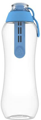 DAFI Trinkflasche mit Filter 0,5 L, Blau - Wasserflasche mit Wasserfilter, BPA-Frei, Sportflasche mit gefiltertes Wasser für Reisen - Filterflasche Outdoor + Aktivkohle Filter Strohhalm