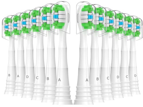 12er Ersatzbürsten Kompatibel mit Philips Sonicare Elektrische Zahnbürste,Bürstenköpfe Zahnbürstenaufsatz für Phillips Sonicare (Weiß)