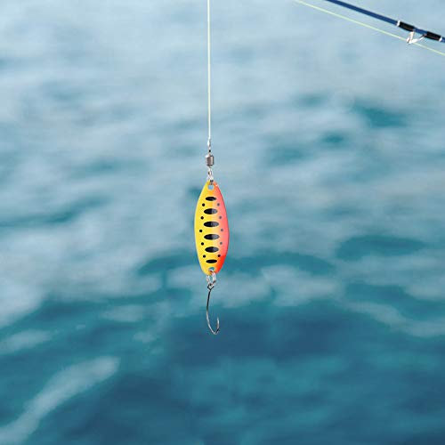 Cucchiai per trote, lampeggianti per trote in ferro per la pesca, per la pesca in torrente in piscina(Orange black spots)