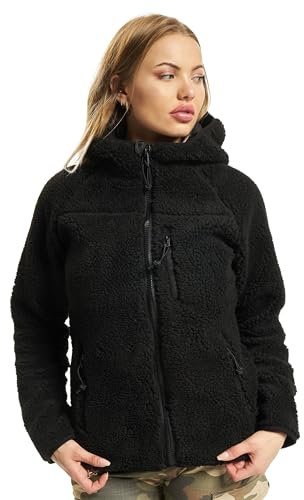 Brandit Women Teddyfleece Jacket Hooded, Farbe: black, Größe: 3XL