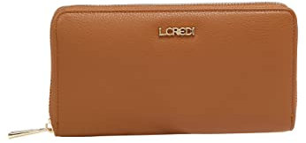 L.CREDI Women's FLIPPA Bi-Fold Wallet, Cognac