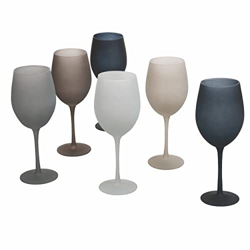 Villa d’Este Home Tivoli Happy Hour Stones Set 6 calici frosted in vetro 550 ml