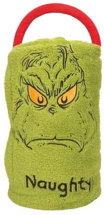 Department 56 Snowpinions Schneeüberwurf Dr. Seuss The Grinch Naughty Nice superweiche Fleecedecke, 114,4 x 152,4 cm, Grün