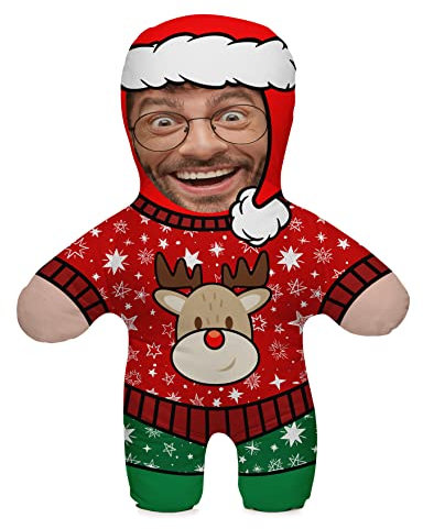 Ferocity Kissen mit eigenem Foto Personalisiertes Lustiges Fotogeschenk mit eigenem Gesicht Bedruckt 45 cm Hoch Body Körper Foto-Kissen Fotokissen Geburtstag Weihnachten Motiv Xmas Mood [091]