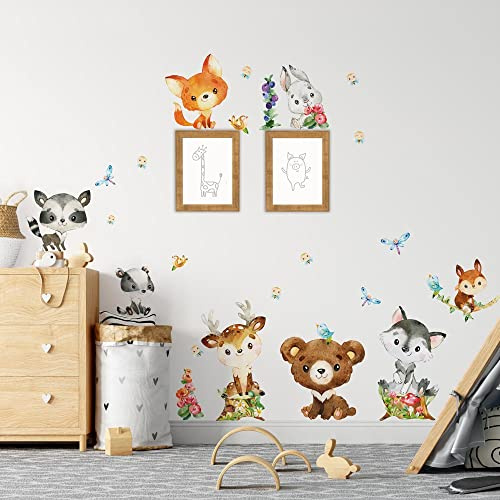 kina - Wandaufkleber Kinder Schlafzimmer Wanddekoration R00675 - Öko-Stoff, Umweltfreundlich, Repositionierbar, Streicheleffekt, Kindergarten - Grafik Wald und Messen