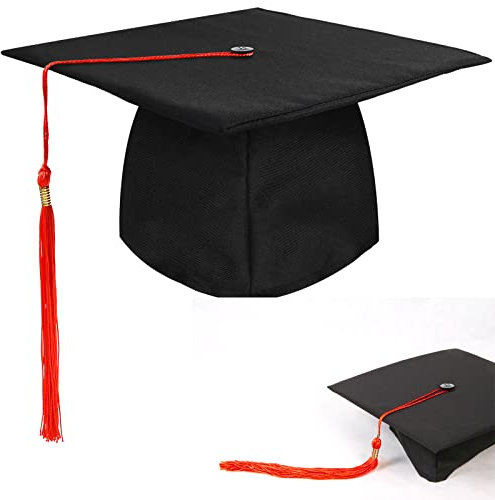 BOOSHMall Bachelor hut, Abschluss Hut Doktorhut Graduation Hat Absolventenkappe Bachelor Absolventenhut für Abschlussfeiern vom Studium, Abitur, Hochschule, Universität - Rot